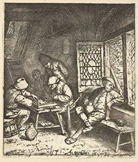 Adriaen Van Ostade Collection: Tric Trac Players, 1610-85. Creator: Adriaen van Ostade