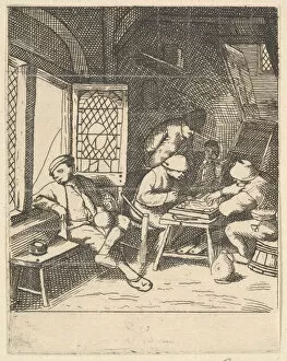 Adriaen Jansz Van Ostade Gallery: Tric Trac Players, 1610-85. Creator: Unknown