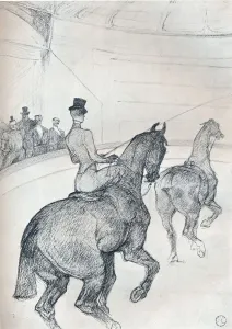 Trick-rider driving tandem, c1899 (1934). Artist: Henri de Toulouse-Lautrec