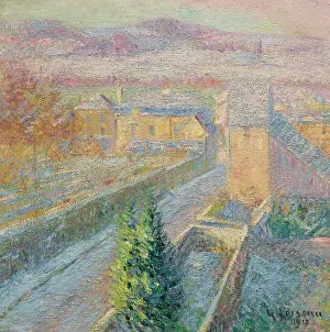 Landscapepostimpressionismpainting Prints: Triel sur Seine, 1917. Creator: Loiseau, Gustave (1865-1935)