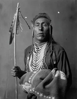 Apsaroke Prints: Tries His Knee, c1908. Creator: Edward Sheriff Curtis