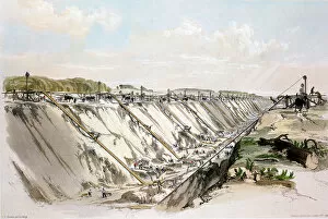 Construction Site Gallery: Tring cutting, London & Birmingham Railway, 17 June 1837 (1839). Artist: John Cooke Bourne