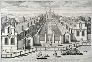 Gribelin Prints: Trinity Almshouses, Mile End Road, Stepney, London, 1696. Artist: Simon Gribelin