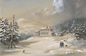 Telegraph Cable Prints: Trinity Bay, Newfoundland, Exterior View of the Telegraph House in 1857-1858, 1865-66