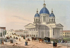 The Trinity Cathedral of the Izmailovsky Regiment in Saint Petersburg, 1836. Artist: Beggrov, Karl Petrovich (1799-1875)