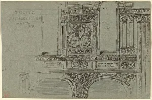 John La Farge Prints: Trinity Church, Boston (nave) - Mural Study, 1876. Creator: John La Farge
