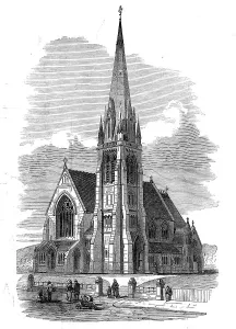 Trinity Church Prints: Trinity Church, Finchley Road, 1872. Creator: Unknown