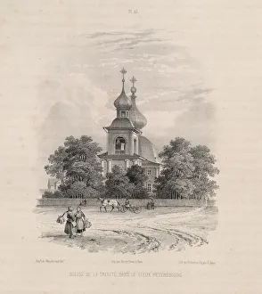 Montferrand Prints: The Trinity Church in Saint Petersburg (From: The Construction of the Saint Isaacs Cathedral)