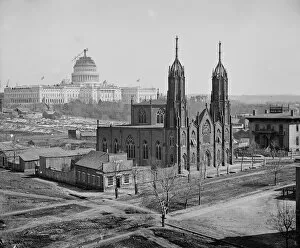 Construction Site Gallery: Trinity Episcopal Church, Washington DC, 1862. Creator: George N. Barnard
