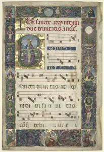 The Trinity: Leaf from a Gradual with Initial B, c. 1496-1502. Creator: Perugino (Italian