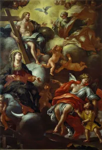 Pinacoteca Civica Prints: Trinity, Madonna and Guardian Angel, c.1710. Creator: Del Pò, Giacomo (1654-1726)