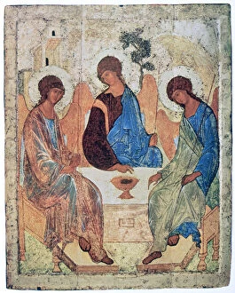 Byzantine Gallery: The Trinity of Roublev, c1411. Artist: Andrey Rublyov