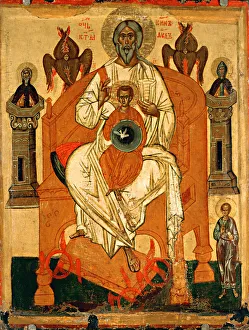 Holy Spirit Prints: Trinity with the Saints, Early 15th cen Artist: Russian icon