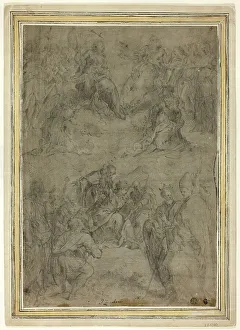Laid Card Prints: Trinity with the Virgin, and Ten Saints, c.1565. Creator: Tommaso Manzuoli