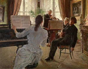 Net Curtain Prints: Trio, 1891. Creator: Charles Mertens
