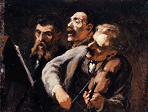 Singers Prints: Trio d'amateurs, between 1863 and 1867. Creator: Honore Daumier
