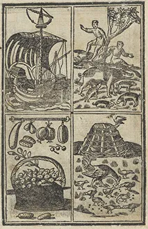 Pigs Prints: Trionfo Di Virtu. Libro Novo... page 18 (recto), 1563. Creator: Matteo Pagano