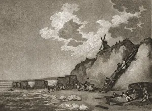Brighton Prints: A Trip to Brighton a Hundred Years Ago; Brighthelmstone--The Bathing Place with Smoakers Machines Creator: Unknown
