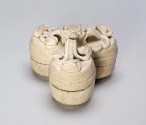 Celadon Gallery: Triple Covered Box with Branches of Floral Heads, Song dynasty (960-1279)
