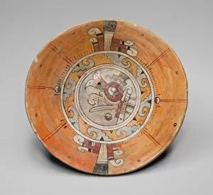 Amerindian Gallery: Tripod Bowl Depicting Head of Bird on its Interior Surface, A.D. 1200 / 1521