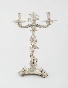 Lighting Device Prints: Tripod Candelabrum, London, c. 1680. Creator: Unknown