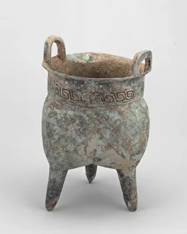 Tripod Prints: Tripod Food Container (Li), Shang dynasty, Erligang period (c. 1500-1400 B. C. )