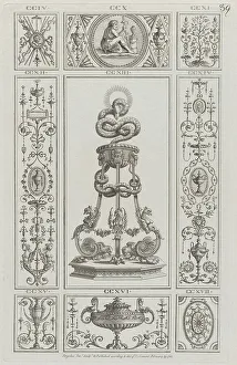 Tripod Prints: Tripod and Panels of Ornament, nos