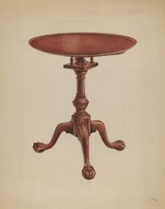 Arthur Johnson Prints: Tripod-table, c. 1936. Creator: Arthur Johnson