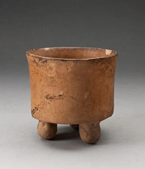 Mesoamerican Collection: Tripod Vessel, A.D. 900 / 1100. Creator: Unknown