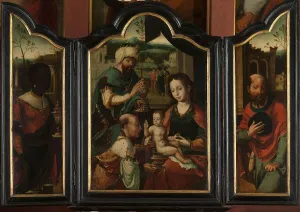 Aelst Pieter Coecke Van Prints: Triptych with the Adoration of the Magi