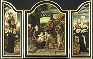 Bartholomäus Bruyn Prints: Triptych with the Adoration of the Magi, 1520-1600. Creator: Unknown