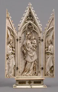Triptych Prints: Triptych with the Coronation of the Virgin, German, 1325-50. Creator: Unknown