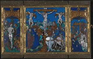 Entombment Prints: Triptych with The Crucifixion, The Flagellation, and The Entombment, Limoges, c. 1500
