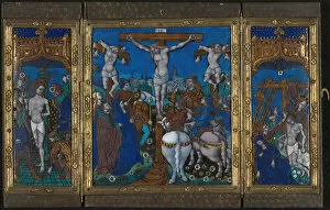 Triptych with The Crucifixion, The Flagellation, and The Entombment, Limoges, c. 1500