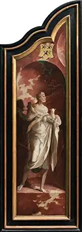 Devotion Prints: Triptych with the Crucifixion, Saints and Donors
