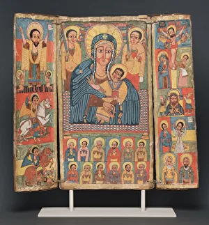 Triptych Icon, Ethiopia, Late 17th century. Creator: Unknown Triptych Icon, Ethiopia, Late 17th century. Creator: Unknown