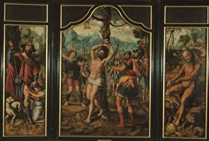 St Rocco Prints: Triptych of the martyrdom of Saint Sebastian (central panel)