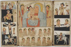 East African Prints: Triptych with Mary and Her Son