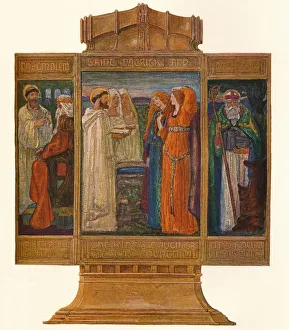 Triptych in Painted enamels: Scenes from the life of St. Patrick, 1903 Triptych in Painted enamels: Scenes from the life of St. Patrick, 1903