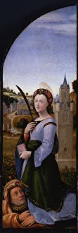 Mariotto 1474 1515 Prints: Triptych: Saint Barbara and her father Dioscurus
