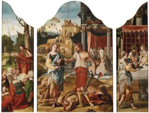 Assyrians Prints: Triptych with scenes from the life of Saint John the Baptist