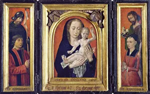 Devotion Prints: Triptych with Virgin and Child, c1475-1480 (c1485-1490). Creator: Hugo van der Goes