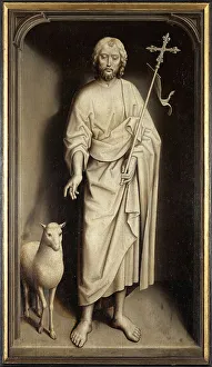 Groeningemuseum Prints: Triptych of Willem Moreel, Reverse: Saint John the Baptist