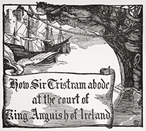 Dora Curtis Gallery: How Tristram abode at the court of King Anguish of Ireland, 1905
