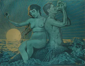 Triton and Nereide, 1895. Artist: Hans Thoma