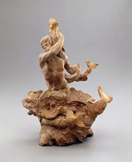 Cavaliere Bernini Prints: Triton with a Sea Serpent, c1630s, before 1642. Creator: Gian Lorenzo Bernini