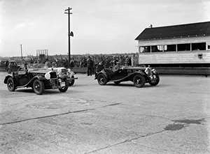 Racing Car Prints: Triumph and Alvis cars at the MCC Members Meeting, Brooklands, 10 September 1938
