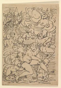 Cambiaci Luca Collection: The Triumph of Amphitrite, ca. 1550-1580. Creator: Luca Cambiaso