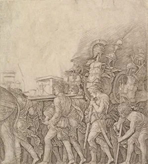 Julius Prints: Triumph of Caesar: Soldiers carrying Trophies, ca. 1490. Creator: Unknown