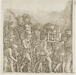 Triumph of Caesar: Soldiers Carrying Trophies, c.1495. Creator: School of Andrea Mantegna